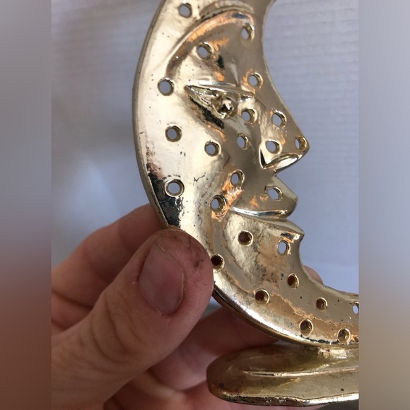 Vtg Metal Crescent Moon Earring Stand - Picture 7 of 10